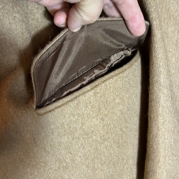 VINTAGE 60’s Genuine Camelhair 2-Button 42R Blazer Classic Tan Tufted Buttons - Picture 6 of 16